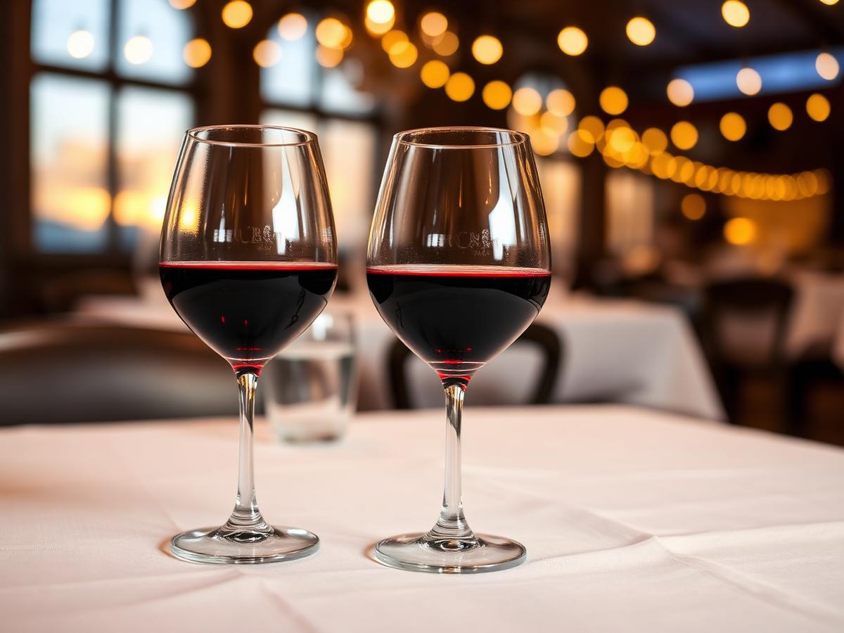 Two glasses of Barolo wine