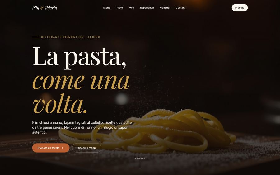 Plin & Tajarin homepage preview