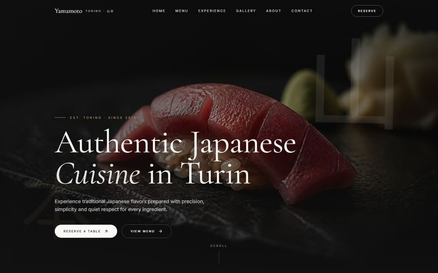 Yamamoto Torino homepage preview